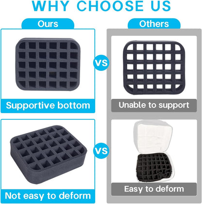 2 Pack Nail Polish Organizer Holder Foam Pad with Slots for Storage 60 Bottles (15ml/0.5fl.oz) Nail Polish or Essential Oil Tray for Drawers Black