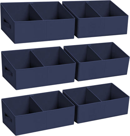 DIMJ Closet Storage Bins - Fabric Storage Baskets for Shelves, Collapsible Closet Organizers and Storage with Handles, Trapezoid Shelf Organization Storage Cubes for Purse, Toys, Books, Towel, Socks