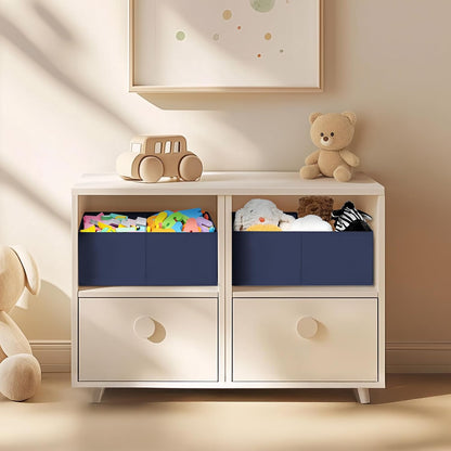 DIMJ Closet Storage Bins - Fabric Storage Baskets for Shelves, Collapsible Closet Organizers and Storage with Handles, Trapezoid Shelf Organization Storage Cubes for Purse, Toys, Books, Towel, Socks