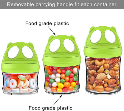 SELEWARE Portable Stackable Food Storage Containers for Snacks Formula Powder and Drinks Twist Lock System Airtight Leak-proof BPA and Phthalate Free 4 Piece Jars 31oz Blue