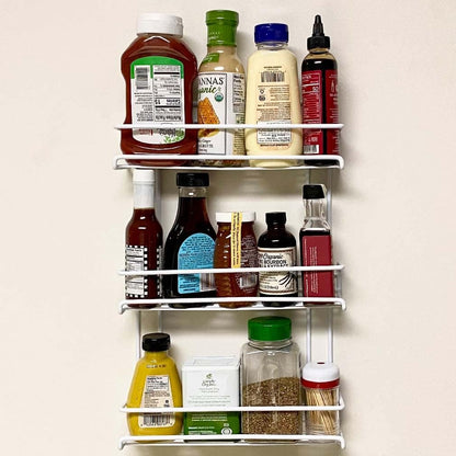 Evelots Over the Door Pantry Spice Rack Organizer -6 Tier -Holds up to 54 Spices- Adjustable Metal Baskets for Kitchen, Bathroom Storage & Organization (White) No Tool Easy Install