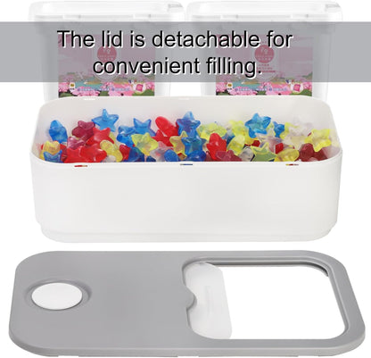 Rice Storage Container, 11 Lbs Plastic Airtight Rice Dispenser with Measuring Cup, Dry Food Storage Bucket Box with Lid, Flour Bin Pet Food Container, Kitchen Organizer for Grain Cereal, White