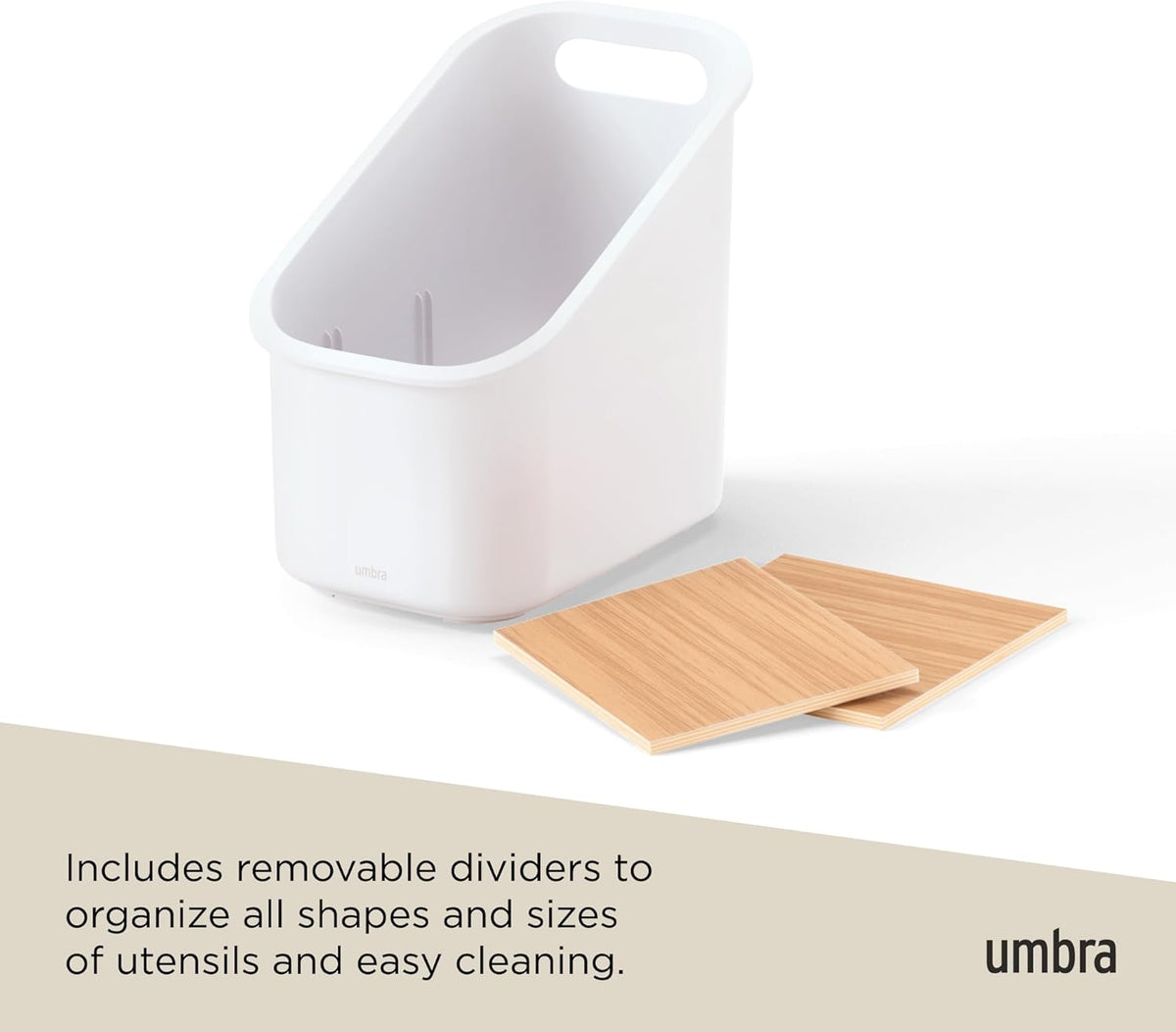 Umbra Bellwood Packet Organizer, Divided Tray for Pantry Ingredients and Other Small Items, Made of Durable Plastic and Wood, Walnut/Black