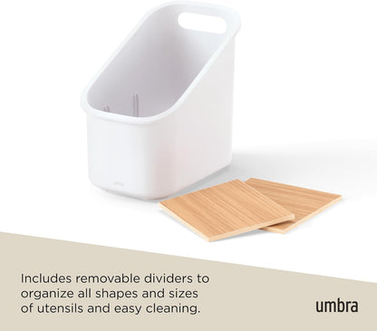 Umbra Bellwood Packet Organizer, Divided Tray for Pantry Ingredients and Other Small Items, Made of Durable Plastic and Wood, Walnut/Black
