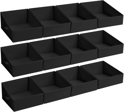 DIMJ Closet Storage Bins - Fabric Storage Baskets for Shelves, Collapsible Closet Organizers and Storage with Handles, Trapezoid Shelf Organization Storage Cubes for Purse, Toys, Books, Towel, Socks