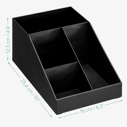 Navaris Coffee Station Organizer - 4 Compartment Coffee Bar for Office & Kitchen Countertop Organization