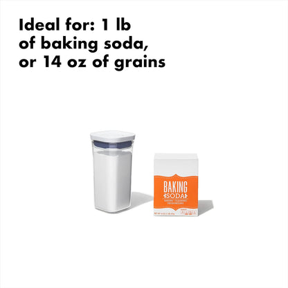 OXO Good Grips POP Container - Airtight Food Storage - Small Square Tall 2.3 Qt Ideal for spaghetti, linguini and lasagna