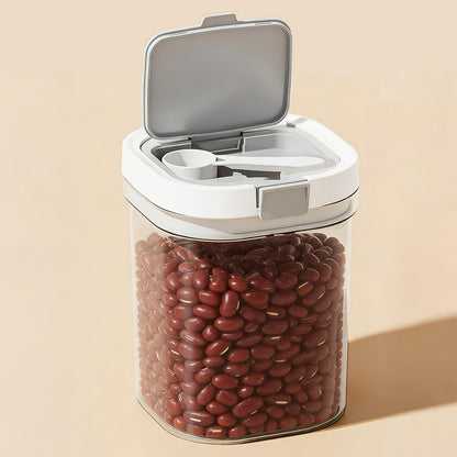 Airtight Food Storage Container with Spoon, 800ML Transparent Milk Powder Container, Moisture Proof Sugar Canister for Protein Powder, Sugar, Flour, Cereal