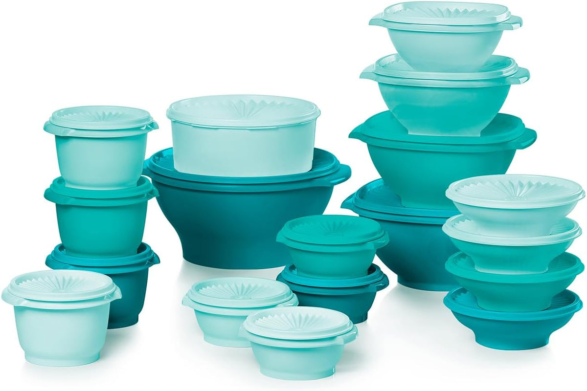Tupperware Heritage Collection, New Food Storage Container Set in Vintage Pink, Dishwasher Safe and BPA Free (18 containers, 18 lids)