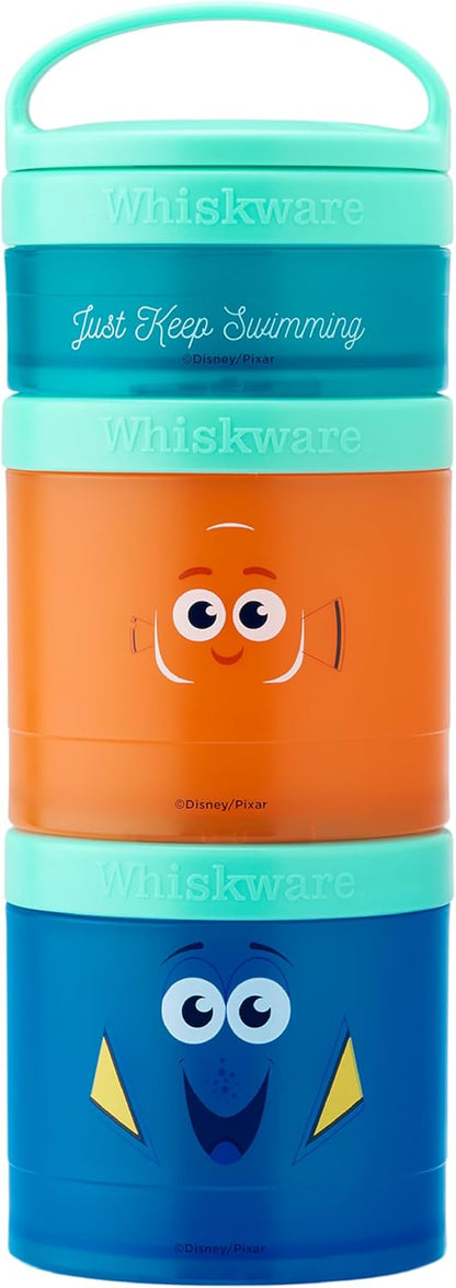 Whiskware Bluey Stackable Snack Containers for Babies, Toddlers, and Kids, 3 Stackable Snack Cups for School and Travel, Cupholder Friendly, Bluey and Bingo! Let’s Do This!