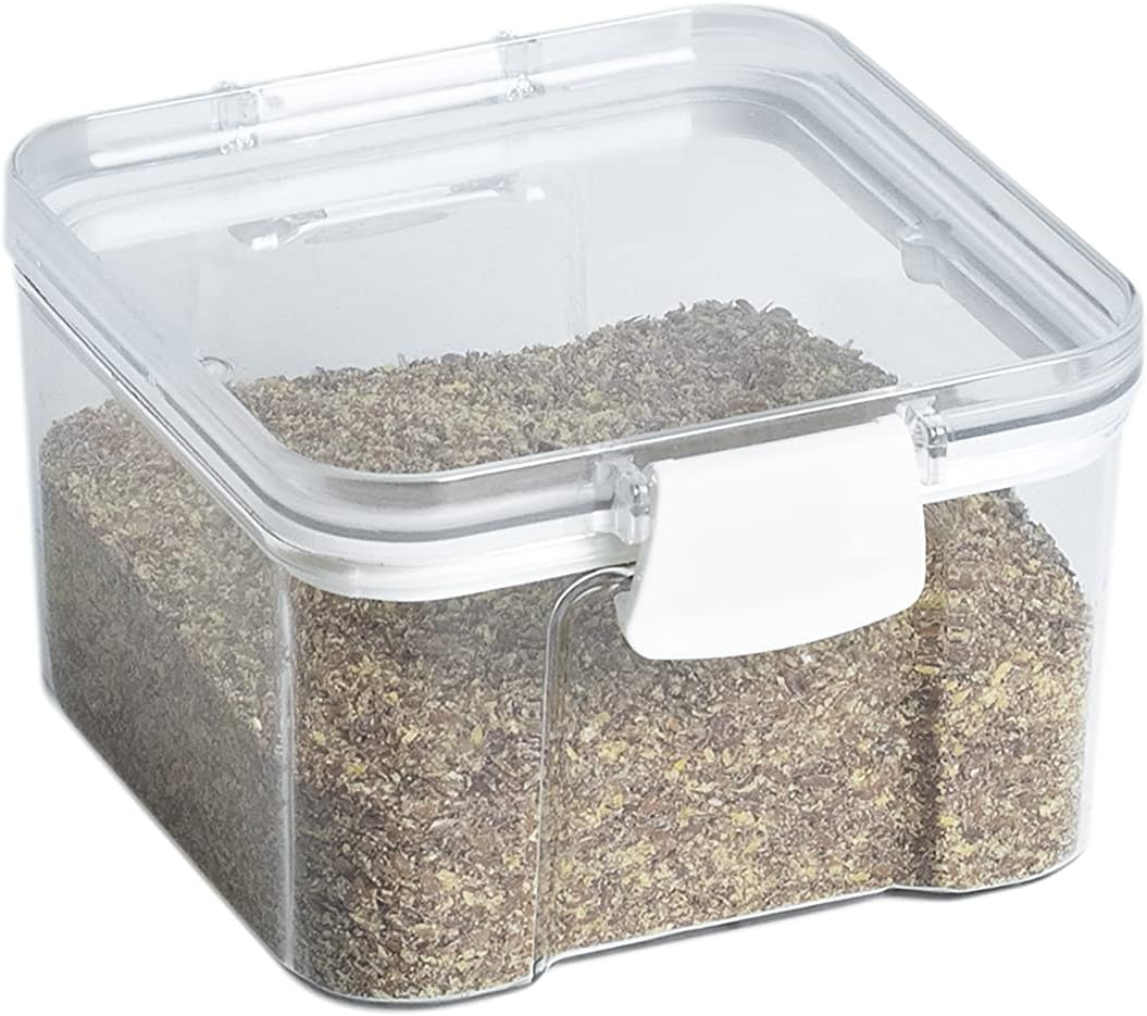 Kitchen Spaces Food Storage Container, 7.5 Cup Capacity, Airtight Lid Seal, Compact and Stackable, Ideal for Pasta, Grains, or Snacks, BPA-Free Plastic, Extra Large