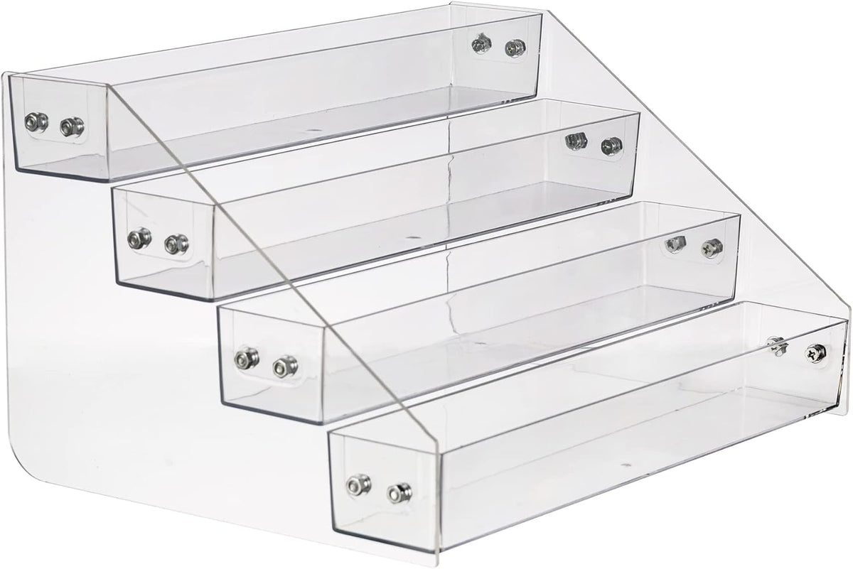Tiered Spice Rack Acrylic, Spice Rack Shelf Seasoning Organizer for Countertop, Cabinet, Pantry, Kitchen Storage - 5 Tier
