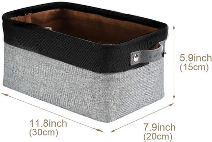DECOMOMO Storage Bins, Large Fabric Storage Baskets for Shelves, Decorative Linen Closet Organizer, 15 x 11 x 9.5 inches (Beige & White, 3 Pack)