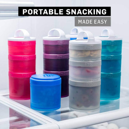 BlenderBottle ProStak Twist n' Lock Storage Jars Expansion 2-Pak with Pill Tray, All Black