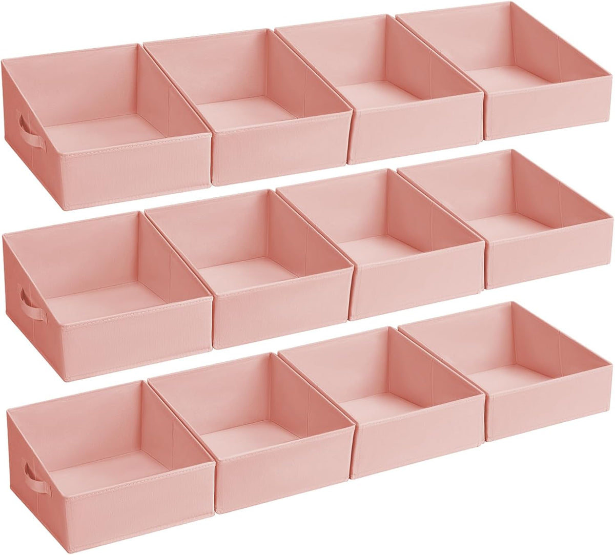 DIMJ Closet Storage Bins - Fabric Storage Baskets for Shelves, Collapsible Closet Organizers and Storage with Handles, Trapezoid Shelf Organization Storage Cubes for Purse, Toys, Books, Towel, Socks