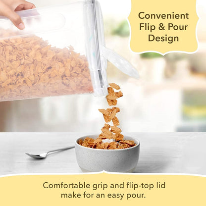 Simply Gourmet Airtight Food Storage Containers with Lids – 7 Piece Assorted Size Kitchen Pantry Organization Set, BPA-Free Clear Plastic, Stackable Containers for Cereal, Flour, Sugar, Rice, Snacks