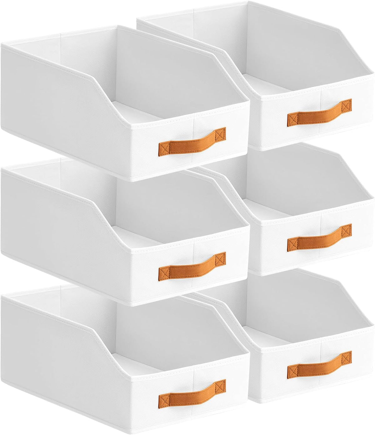 Homsorout Fabric Storage Bins for Organizing - Large Trapezoid Collapsible Storage Bins with Front Handle, Closet Organizers and Storage for Bedroom, Home Shelves, Small Spaces, Beige