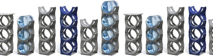 Bariboo Stackable Water Bottle Storage Rack Best Water Jugs 5 Gallon Organizer. Jug Holder for Kitchen, Cabinet and Office Organizing. Reinforced Polypropylene (Silver, 4 No Shelf)