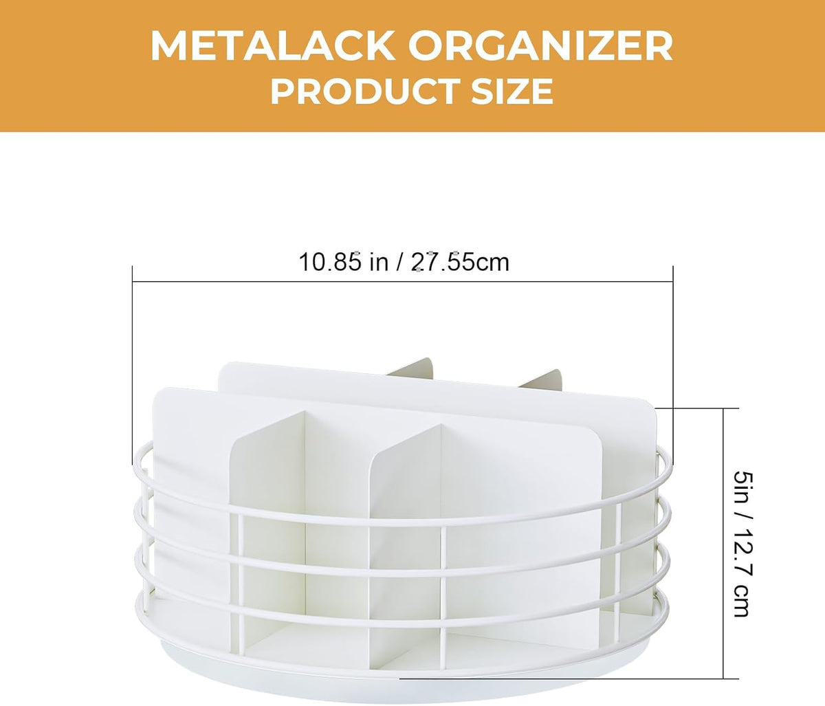 Snack Organizer - Versatile Snack Storage 2 Tier Lazy Susan with Convenient Grab-and-Go Design, Wood and Metal Snack Holder for Home, Office, Breakroom, 12.13" L x 12.13" W x 12.56" H