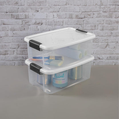 Ultra Latch Box with Lids for Home and Office, 18 Quart, 6-Pack | Heavy-Duty and Stackable Plastic Containers with Latches for Closet, Cabinet, Bedroom, Bathroom and Dorm Room Organization