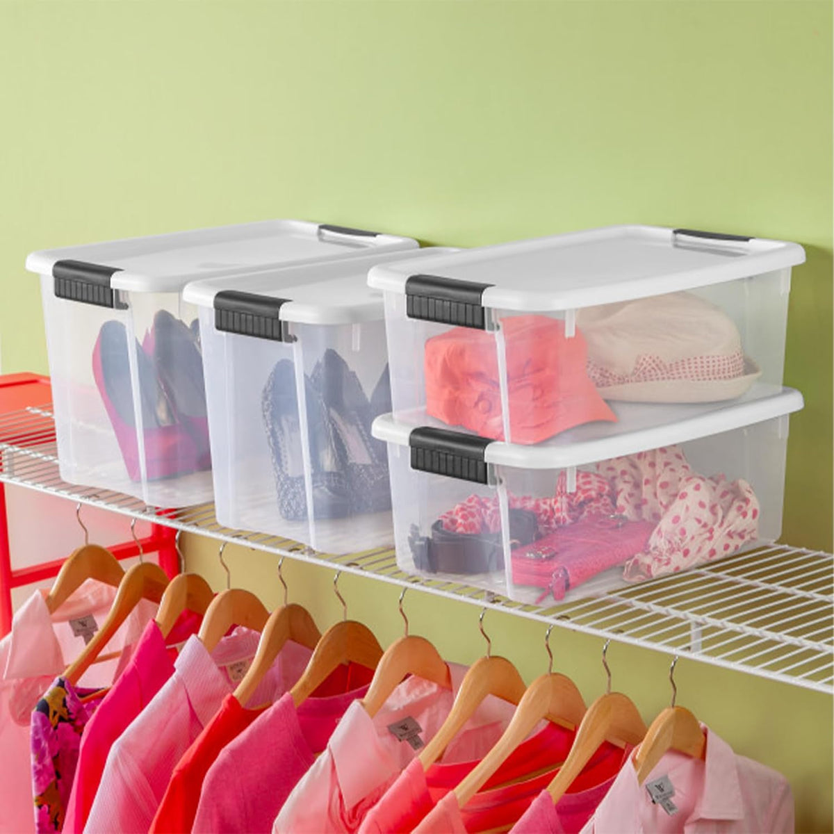 Ultra Latch Box with Lids for Home and Office, 18 Quart, 6-Pack | Heavy-Duty and Stackable Plastic Containers with Latches for Closet, Cabinet, Bedroom, Bathroom and Dorm Room Organization