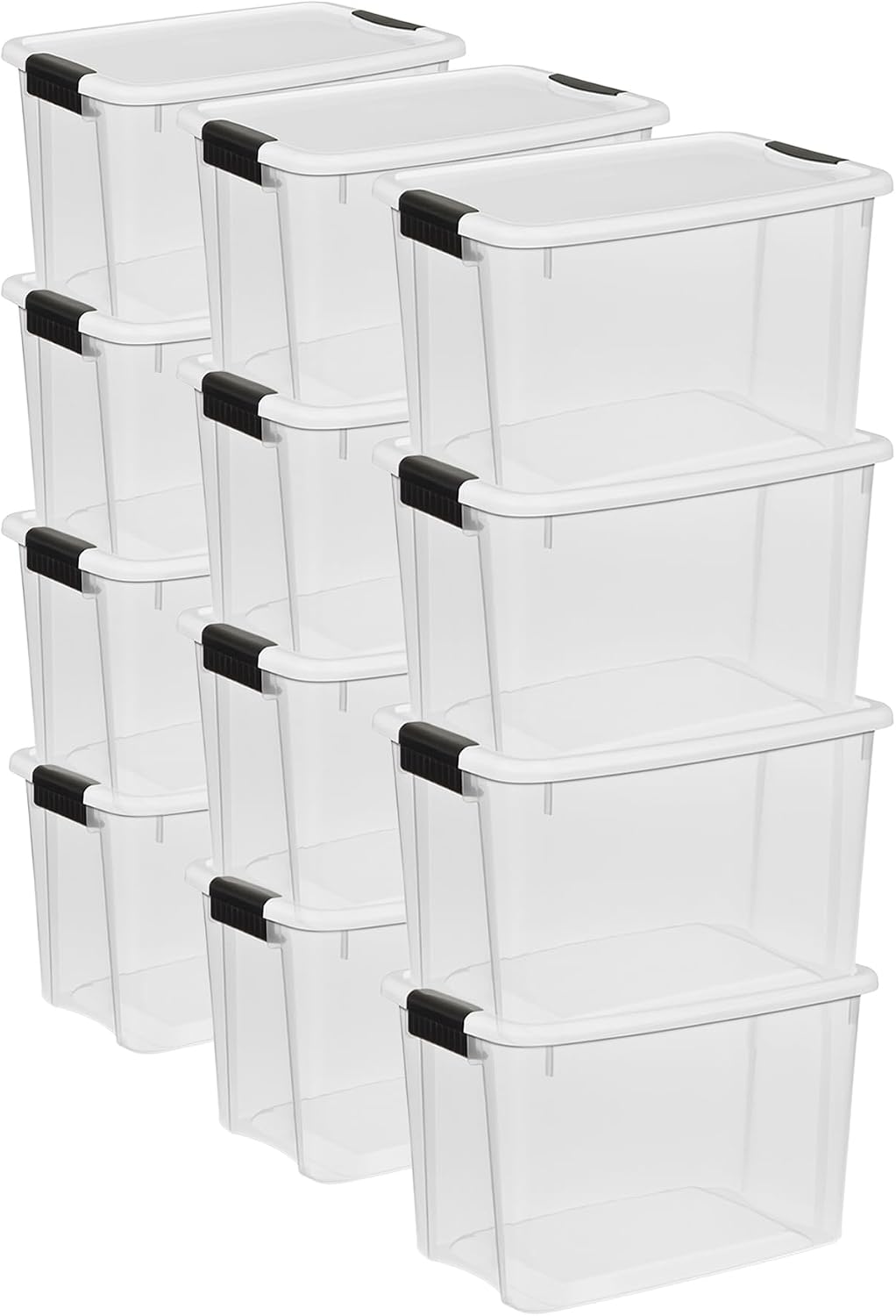 Ultra Latch Box with Lids for Home and Office, 18 Quart, 6-Pack | Heavy-Duty and Stackable Plastic Containers with Latches for Closet, Cabinet, Bedroom, Bathroom and Dorm Room Organization