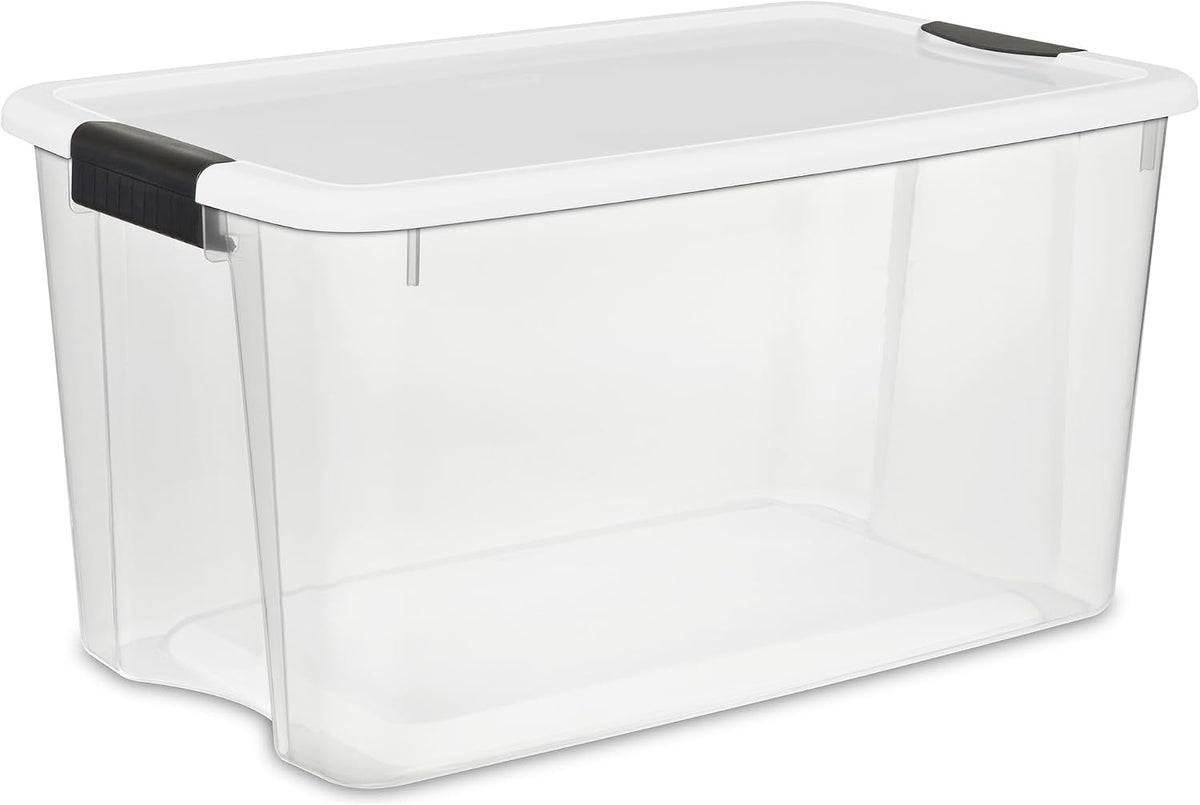 Ultra Latch Box with Lids for Home and Office, 18 Quart, 6-Pack | Heavy-Duty and Stackable Plastic Containers with Latches for Closet, Cabinet, Bedroom, Bathroom and Dorm Room Organization