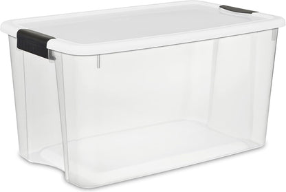 Ultra Latch Box with Lids for Home and Office, 18 Quart, 6-Pack | Heavy-Duty and Stackable Plastic Containers with Latches for Closet, Cabinet, Bedroom, Bathroom and Dorm Room Organization