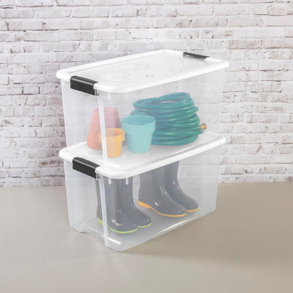 Ultra Latch Box with Lids for Home and Office, 18 Quart, 6-Pack | Heavy-Duty and Stackable Plastic Containers with Latches for Closet, Cabinet, Bedroom, Bathroom and Dorm Room Organization