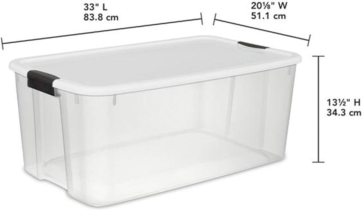 Ultra Latch Box with Lids for Home and Office, 18 Quart, 6-Pack | Heavy-Duty and Stackable Plastic Containers with Latches for Closet, Cabinet, Bedroom, Bathroom and Dorm Room Organization