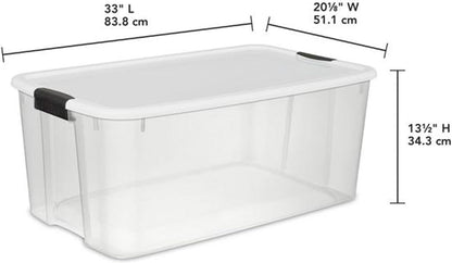 Ultra Latch Box with Lids for Home and Office, 18 Quart, 6-Pack | Heavy-Duty and Stackable Plastic Containers with Latches for Closet, Cabinet, Bedroom, Bathroom and Dorm Room Organization