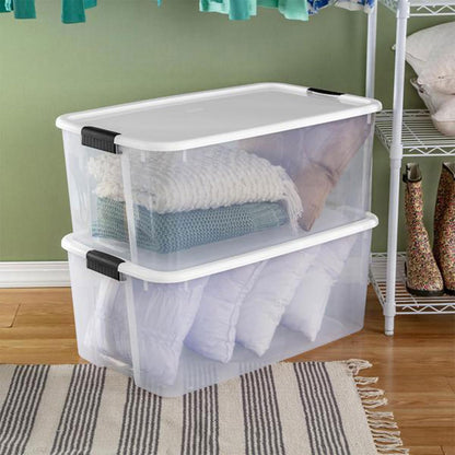 Ultra Latch Box with Lids for Home and Office, 18 Quart, 6-Pack | Heavy-Duty and Stackable Plastic Containers with Latches for Closet, Cabinet, Bedroom, Bathroom and Dorm Room Organization