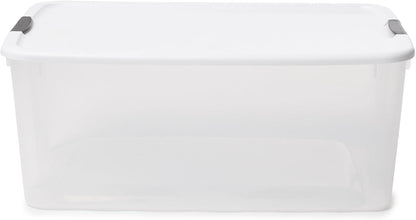 Ultra Latch Box with Lids for Home and Office, 18 Quart, 6-Pack | Heavy-Duty and Stackable Plastic Containers with Latches for Closet, Cabinet, Bedroom, Bathroom and Dorm Room Organization