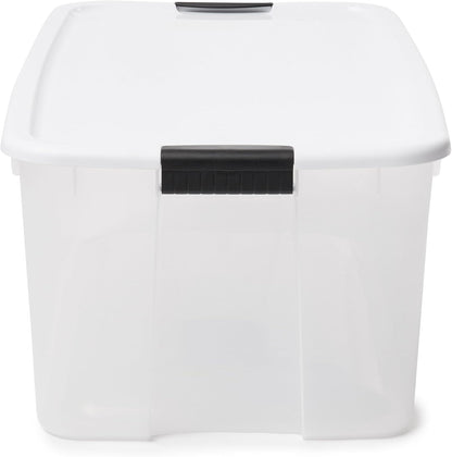 Ultra Latch Box with Lids for Home and Office, 18 Quart, 6-Pack | Heavy-Duty and Stackable Plastic Containers with Latches for Closet, Cabinet, Bedroom, Bathroom and Dorm Room Organization