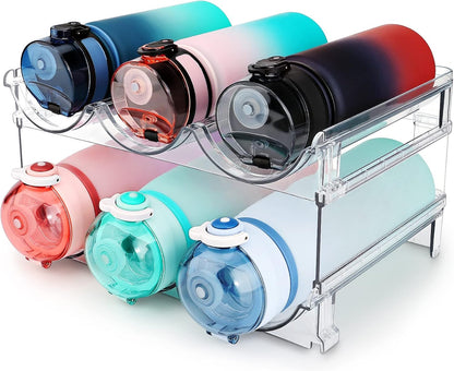 Water Bottle Organizer for Cabinet, Water Bottle Storage Organizer, Water Bottle Storage Rack, Water Bottle Holder for Cabinet, Stackable Water Bottle Storage Rack