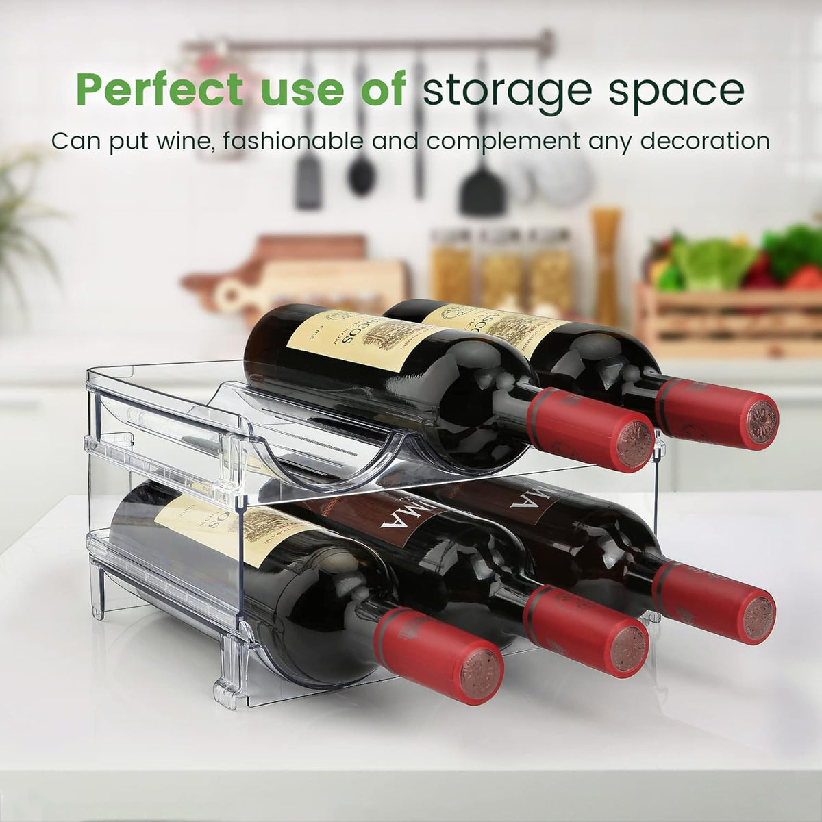 Water Bottle Organizer for Cabinet, Water Bottle Storage Organizer, Water Bottle Storage Rack, Water Bottle Holder for Cabinet, Stackable Water Bottle Storage Rack