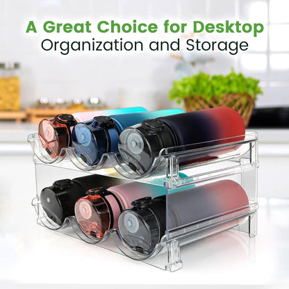 Water Bottle Organizer for Cabinet, Water Bottle Storage Organizer, Water Bottle Storage Rack, Water Bottle Holder for Cabinet, Stackable Water Bottle Storage Rack
