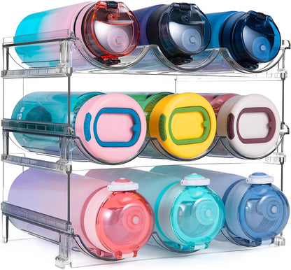 Water Bottle Organizer for Cabinet, Water Bottle Storage Organizer, Water Bottle Storage Rack, Water Bottle Holder for Cabinet, Stackable Water Bottle Storage Rack