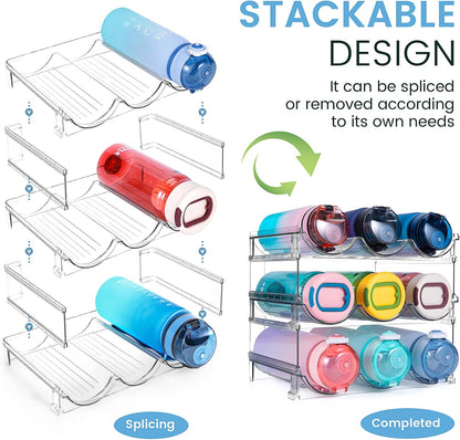 Water Bottle Organizer for Cabinet, Water Bottle Storage Organizer, Water Bottle Storage Rack, Water Bottle Holder for Cabinet, Stackable Water Bottle Storage Rack
