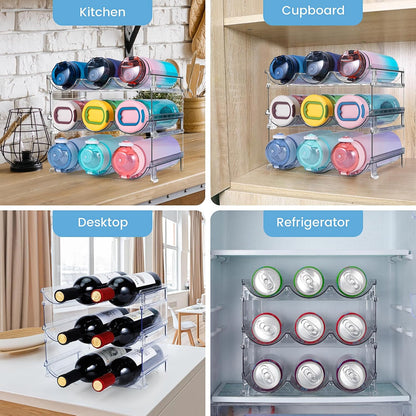 Water Bottle Organizer for Cabinet, Water Bottle Storage Organizer, Water Bottle Storage Rack, Water Bottle Holder for Cabinet, Stackable Water Bottle Storage Rack