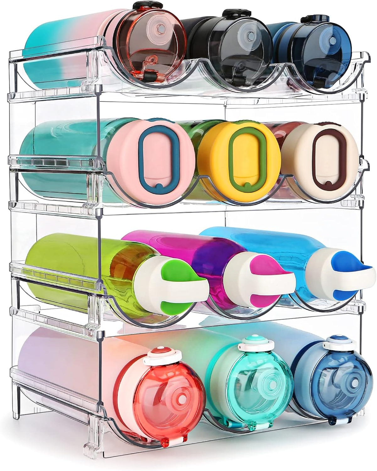 Water Bottle Organizer for Cabinet, Water Bottle Storage Organizer, Water Bottle Storage Rack, Water Bottle Holder for Cabinet, Stackable Water Bottle Storage Rack