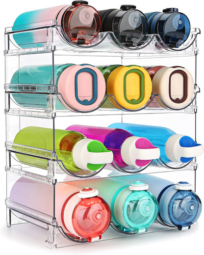Water Bottle Organizer for Cabinet, Water Bottle Storage Organizer, Water Bottle Storage Rack, Water Bottle Holder for Cabinet, Stackable Water Bottle Storage Rack