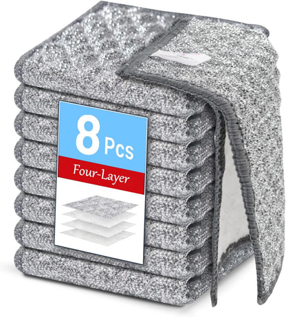 12PK 3-Layer Non-Scratch Wire Dishcloths, 7.87 x 7.87 in