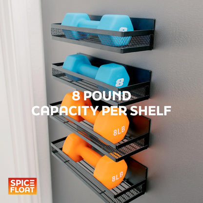 Spice Float Magnetic Spice Racks, Set of 4, Black