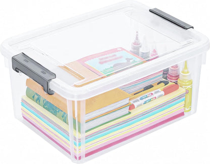 Citylife 17 QT Clear Storage Bins with Lids Plastic Storage Bins