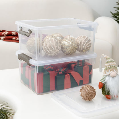 Citylife 17 QT Clear Storage Bins with Lids Plastic Storage Bins