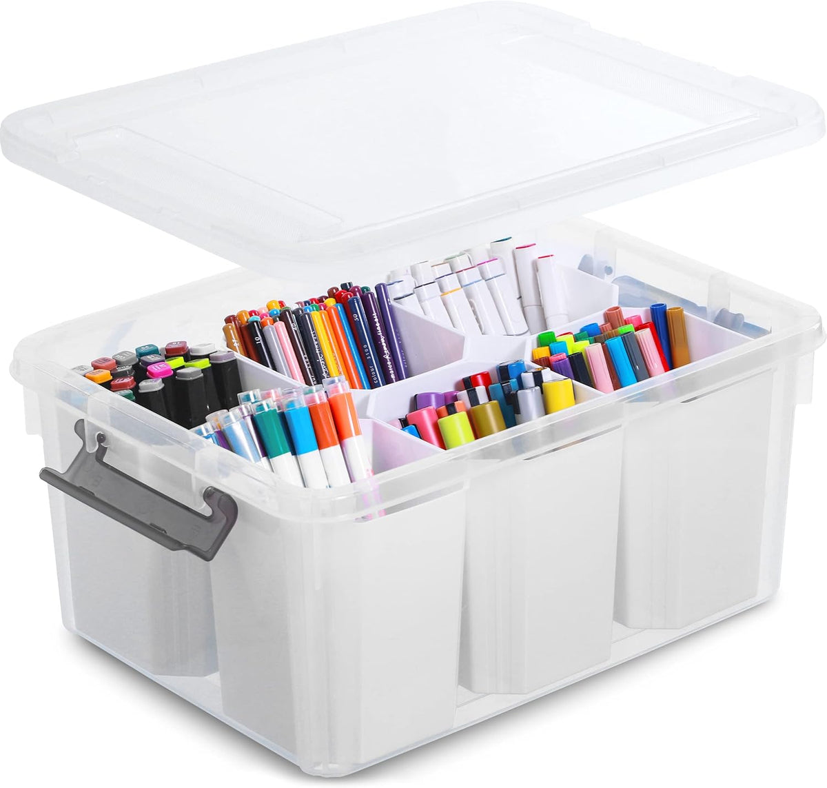 Citylife 17 QT Clear Storage Bins with Lids Plastic Storage Bins