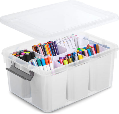 Citylife 17 QT Clear Storage Bins with Lids Plastic Storage Bins