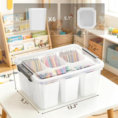 Citylife 17 QT Clear Storage Bins with Lids Plastic Storage Bins