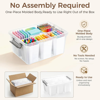 Citylife 17 QT Clear Storage Bins with Lids Plastic Storage Bins